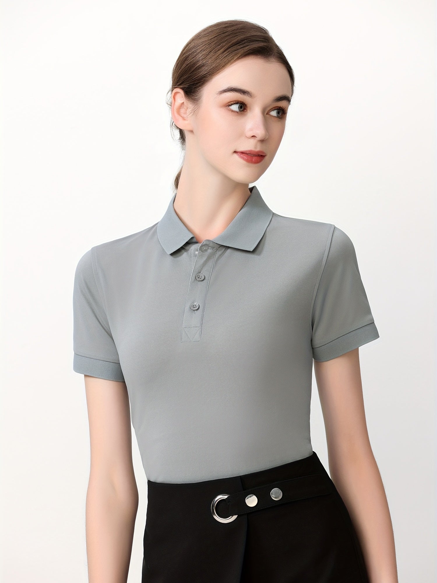 Women's Casual Polo Shirt Slimming Breathable Sweetheart Collar