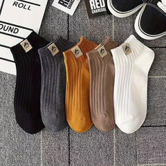 5 Pairs Solid Ankle Socks Lightweight Soft Low Cut Sports Women Stockings
