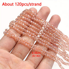120pcs Crystal Glass Beads Round Spacer for Jewelry Making DIY