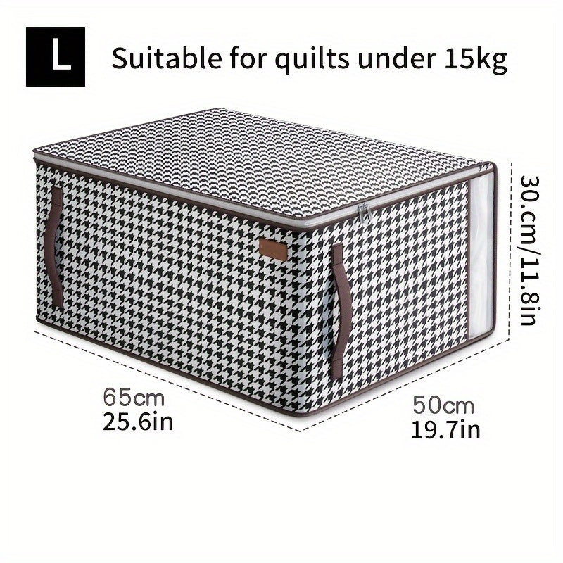 Houndstooth Storage Bag Zipper Dustproof Organizer for Closet