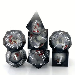 7pcs Resin Santa Running Dice Set For Board Game Polyhedron Dices