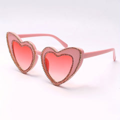 Y2K Heart Sunglasses Rhinestone Candy Gradient Glasses UV400
