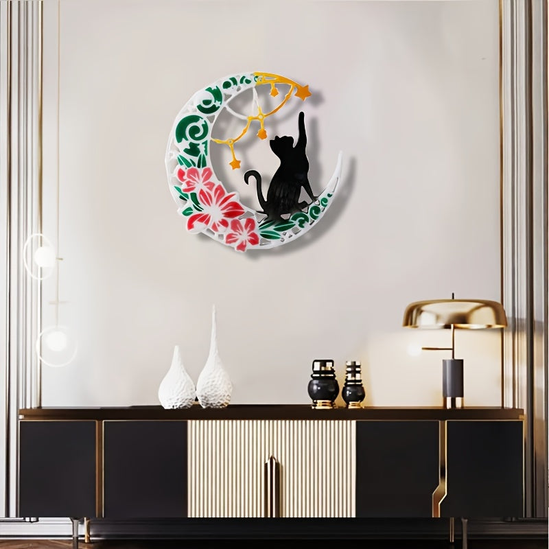 Moon Cat Wall Hanging Pendant Resin Mold