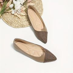 Women's Pointed Toe Ballet Flats Soft Sole Slip On Work Shoes