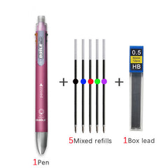 6-in-1 Multicolor Ballpoint Pens with Pencil