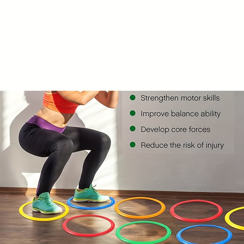 10pcs Professional Agility Training Rings With Handle for Sports Fitness