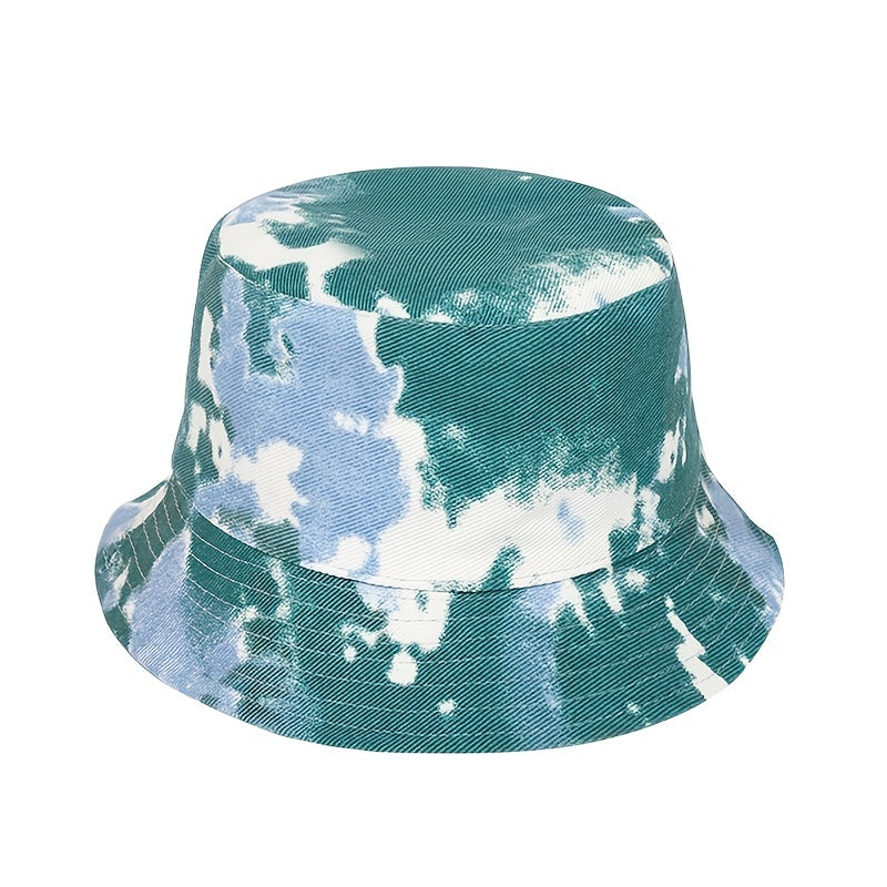Tie Dye Bucket Hat Unisex Clouds Pattern Lightweight Fisherman Summer Sun Protec
