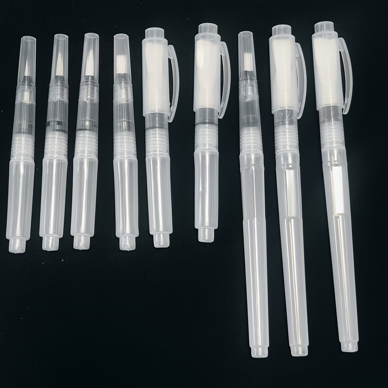 3 Pack Watercolor Brushes High Round & Flat Nylon Tips Large Plastic Handles