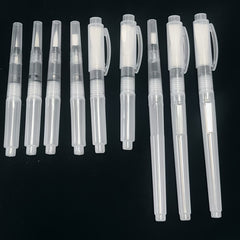 3 Pack Watercolor Brushes High Round & Flat Nylon Tips Large Plastic Handles