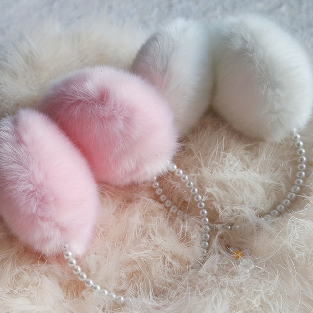 Women's Winter Plush Earmuffs Simulated Pearl Earmuffs