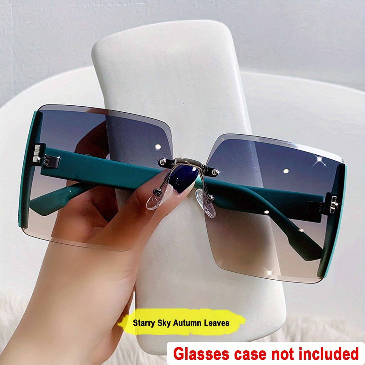 Gradient Rimless Sunglasses UV400 Beach Party Glasses