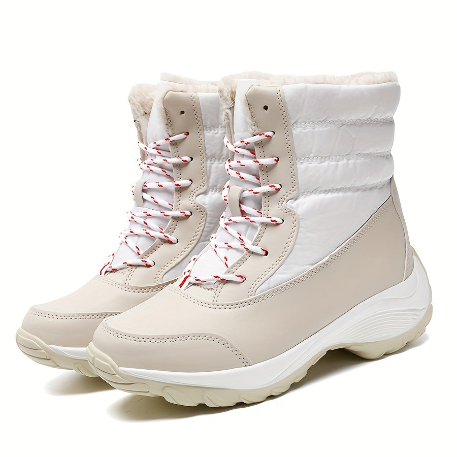 Women's Plush Inner Snow Boots Platform Mid Calf Boots