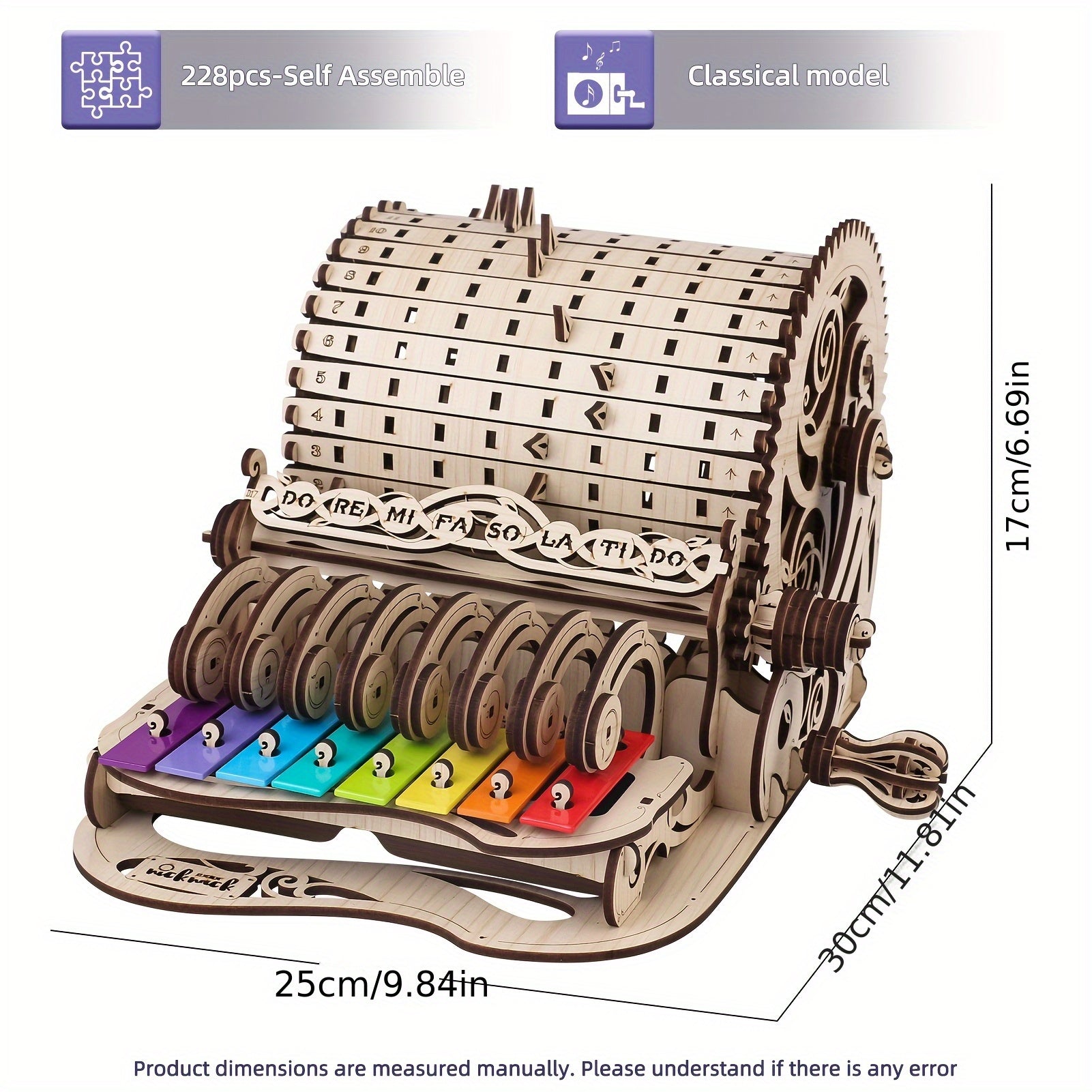 Wooden Music Box Puzzle Kit - DIY Mechanical Model