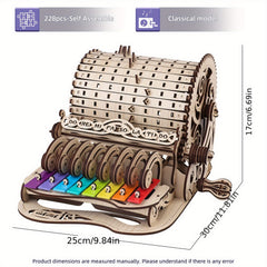 Wooden Music Box Puzzle Kit - DIY Mechanical Model