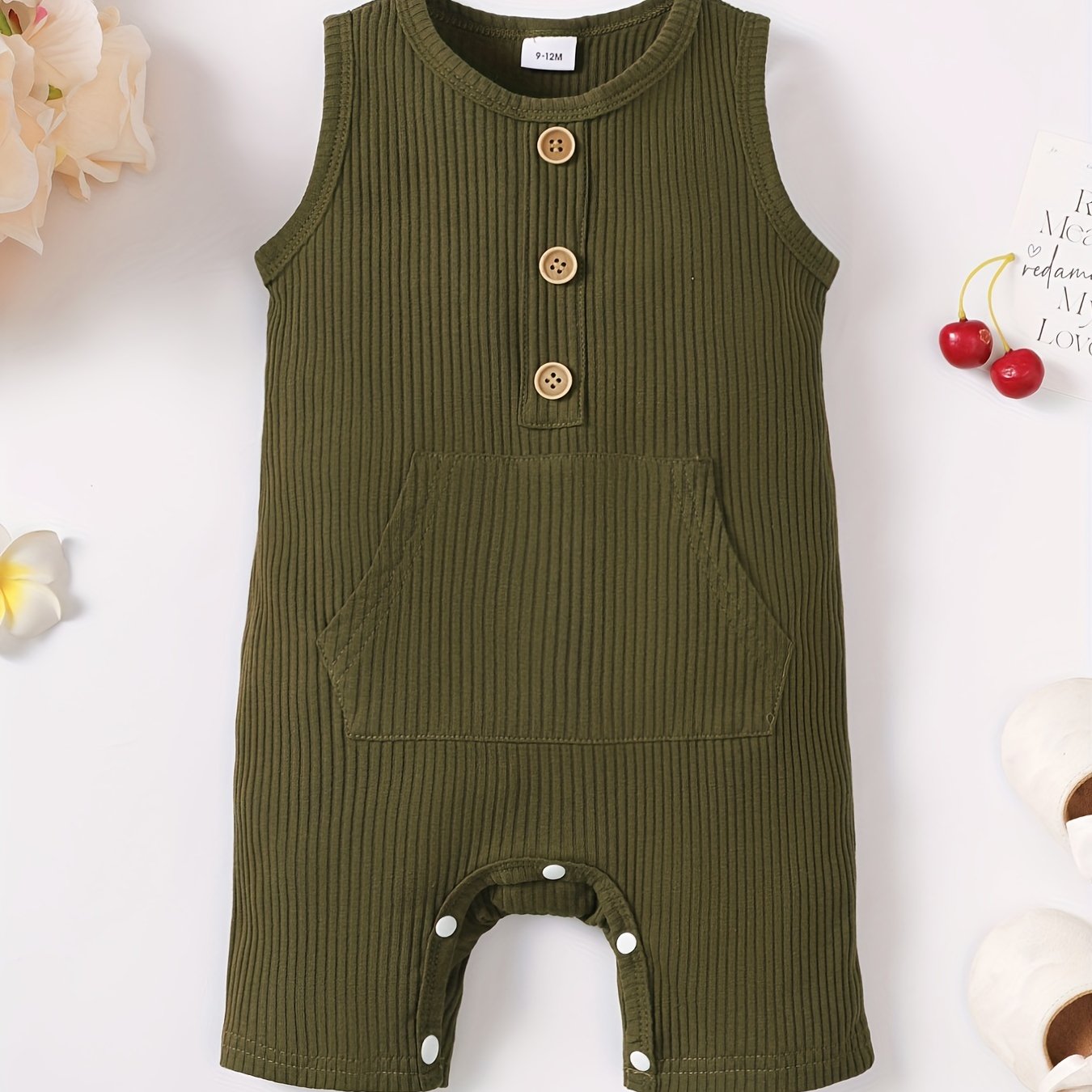 Baby Casual Plain Sleeveless Romper Jumpsuit