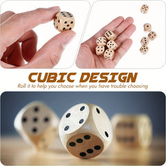 10pcs Wooden Dice 6 sided Wooden Dice For Table Game Family Party