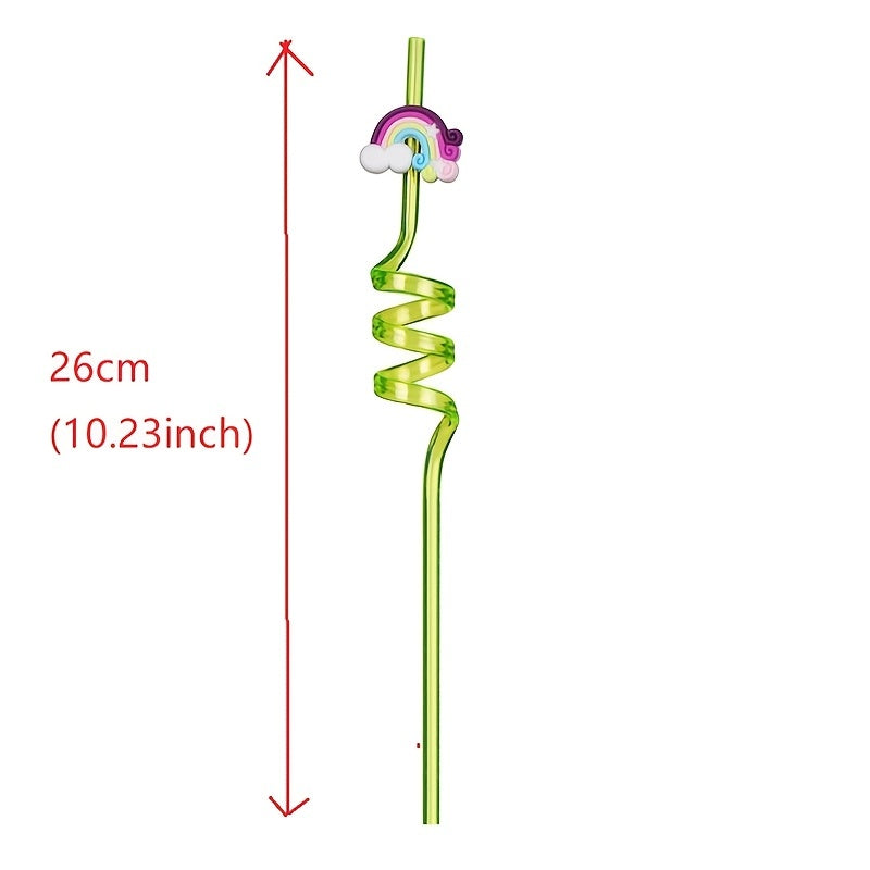 4pcs Rainbow Straws For Party Favors Baby Shower Drinking Straws