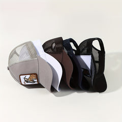 Goat Embroidery Patch Trucker Hat Mesh Breathable Unisex Golf Baseball Cap