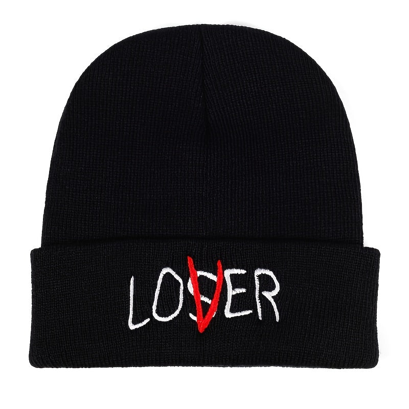 1pc LOSER Pattern Men's Knitted Cap Winter Warm Cap