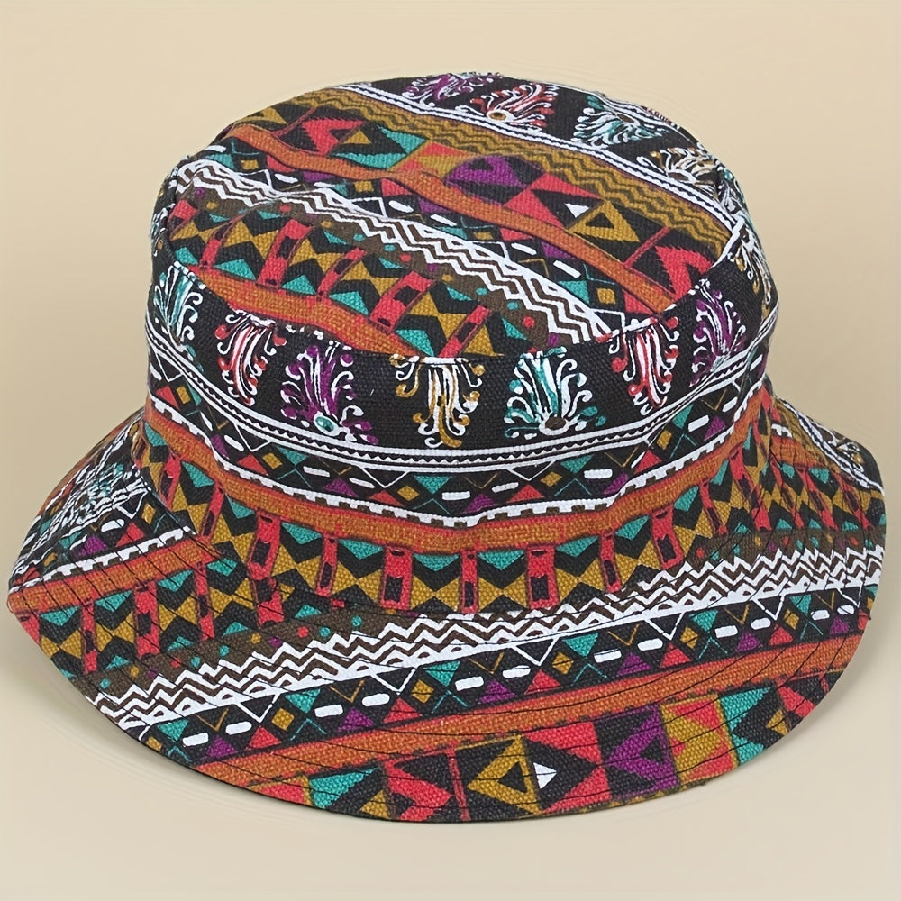 Boho Paisley Print Bucket Hat Lightweight Sunscreen Beach Hat