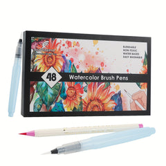 Watercolor Brush Pens Set Real Brush Tips Without Mess
