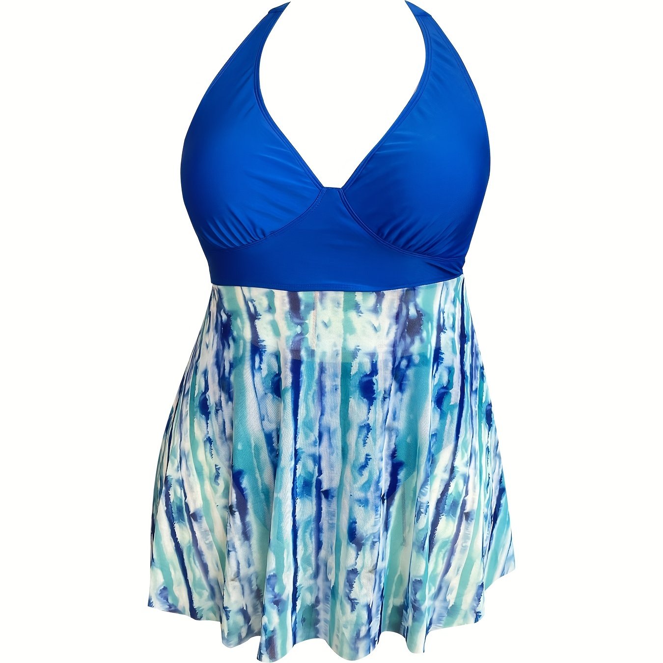  Tie Dye Peplum Tankini Set