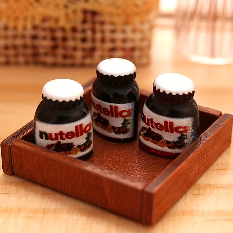 3Pcs 1:12 Dollhouse Chocolate Sauce Model for Sweet Kitchen Decor