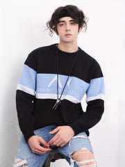 Men's Knitted Block Sweater Warm Winter Pullover