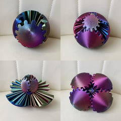 3 Pack 3D Printed Gradient Gear Balls for Desk Decor