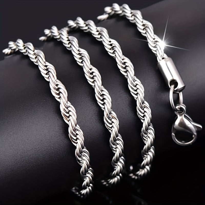 Hip Hop Spiral Chain Necklace Stainless Steel Vintage Necklace For Men