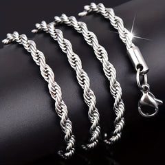 Hip Hop Spiral Chain Necklace Stainless Steel Vintage Necklace For Men