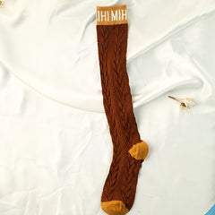 1 2 3 Pairs Letter Print Socks Comfy Colorblock Crew Socks Women's Stockings