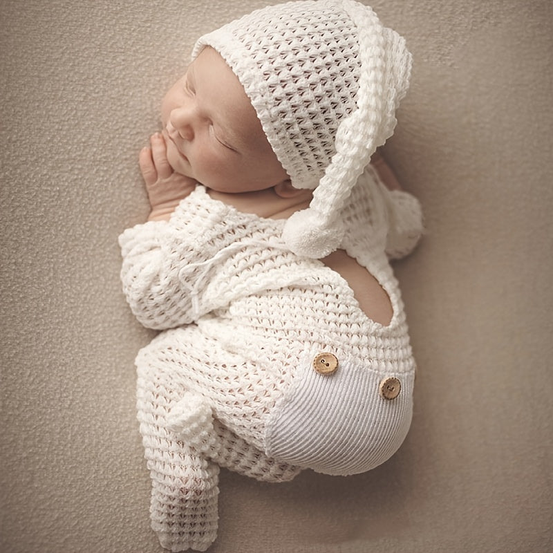 Newborn Photography Rompers Hat Set