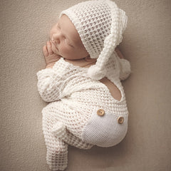 Newborn Photography Rompers Hat Set