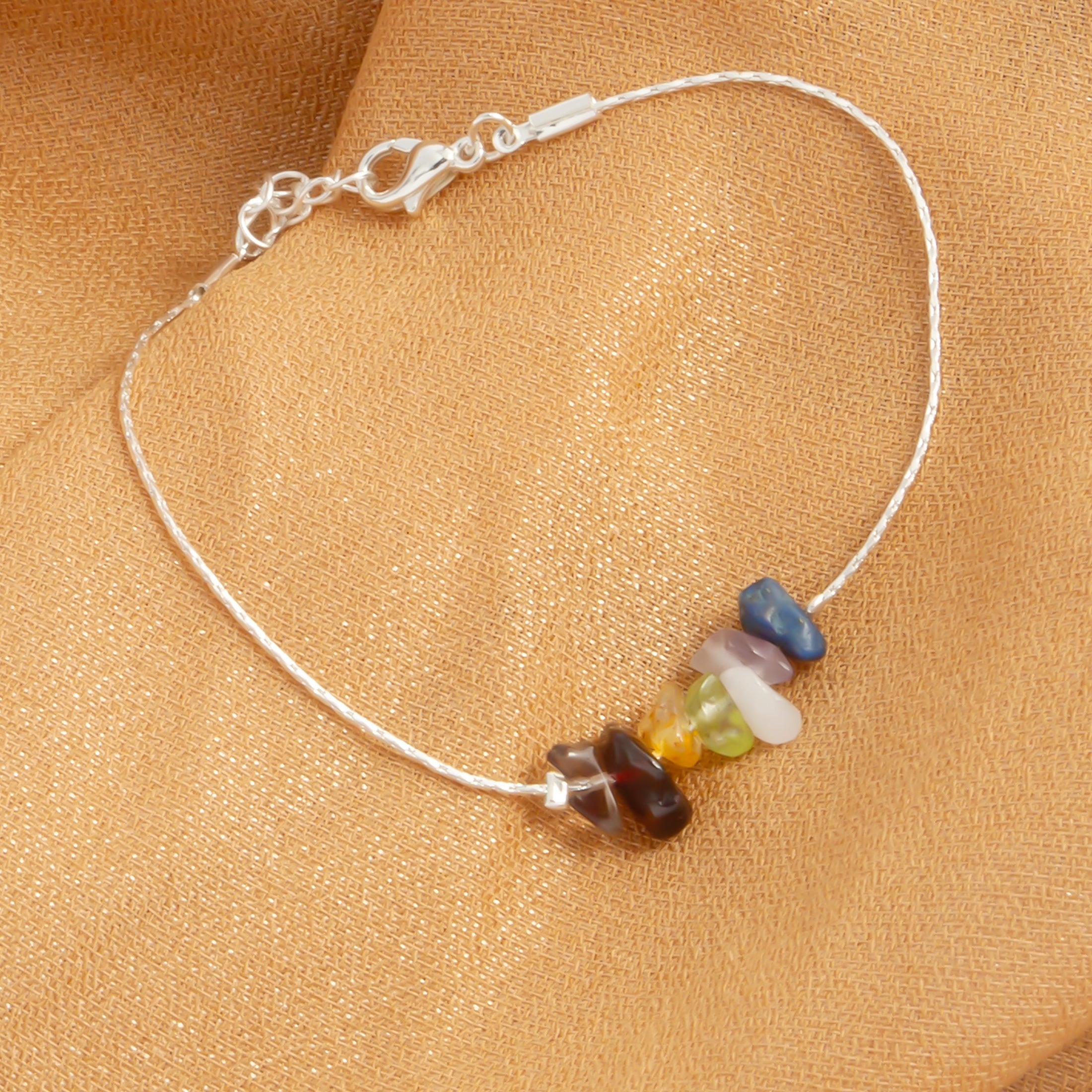 7 Chakra Energy Healing Stone Bracelet Boho Ethnic Style