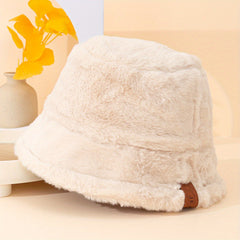 Warm Plush Winter Bucket Hat Windproof Unisex Cap
