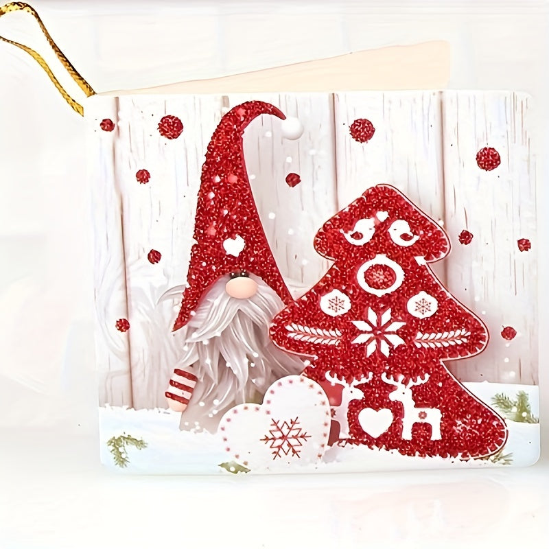 16pcs Christmas Cartoon Lanyard Greeting Cards with Rope