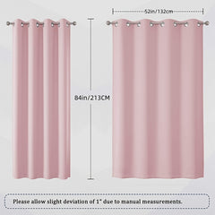 Elegant Baby Pink Curtain Panel - Thermal Insulated & Room Darkening