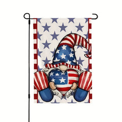 Gnome Garden Flag Double Sided 30x45cm for Independence Day Decor