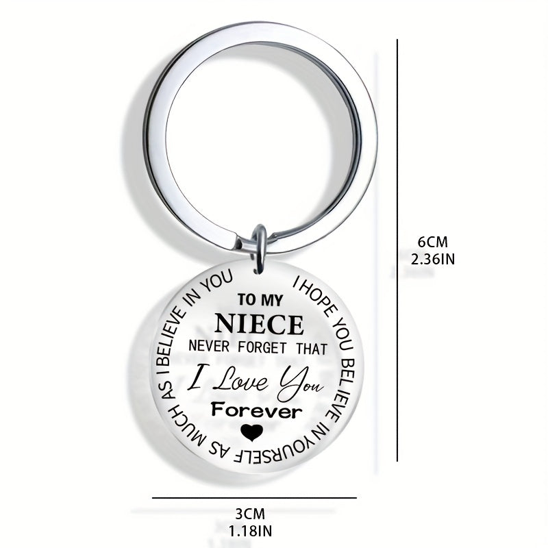 Believe Engraved Keychain for Niece - Graduation Gift - Handbag Accessory
