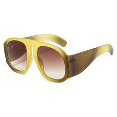 Round Large Frame Sunglasses Anti Light Street Style Contrast Sunglasses