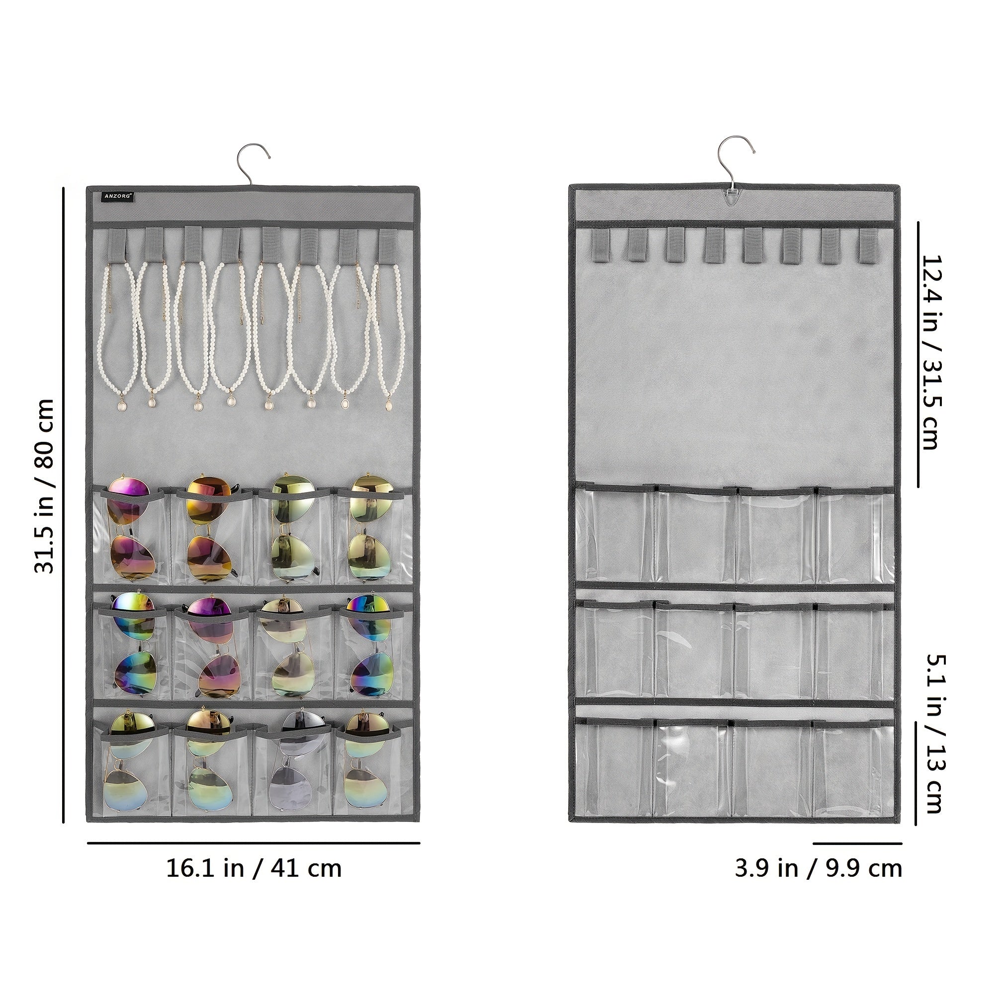 Dual Sided Sunglasses Organizer Jewelry Display Storage