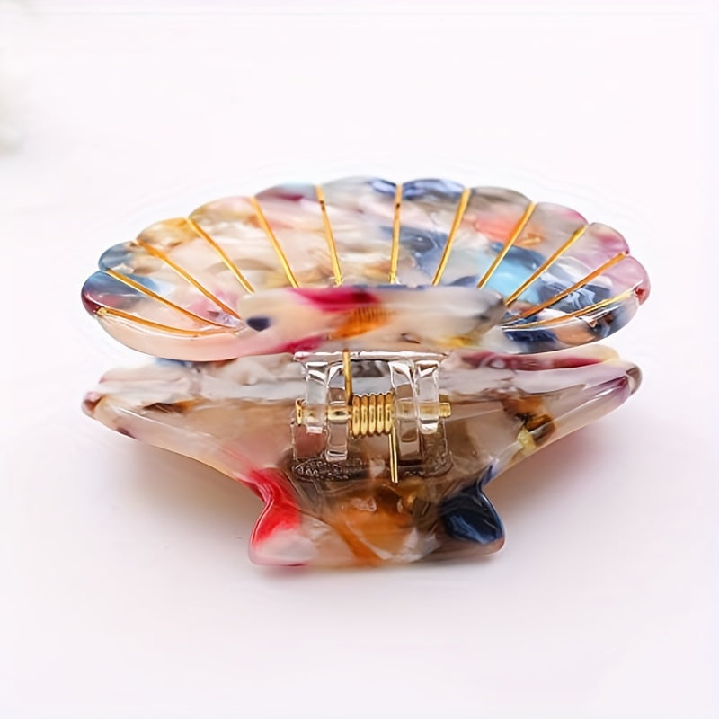 Shell Hair Claw Minimalist Banana Clip Hairgrip Non Slip Hair Accessory