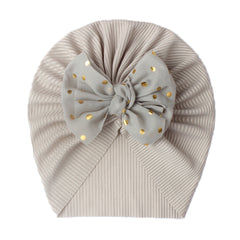 Polka Dot Print Bow Head Wrap Hat for Baby Girls & Boys