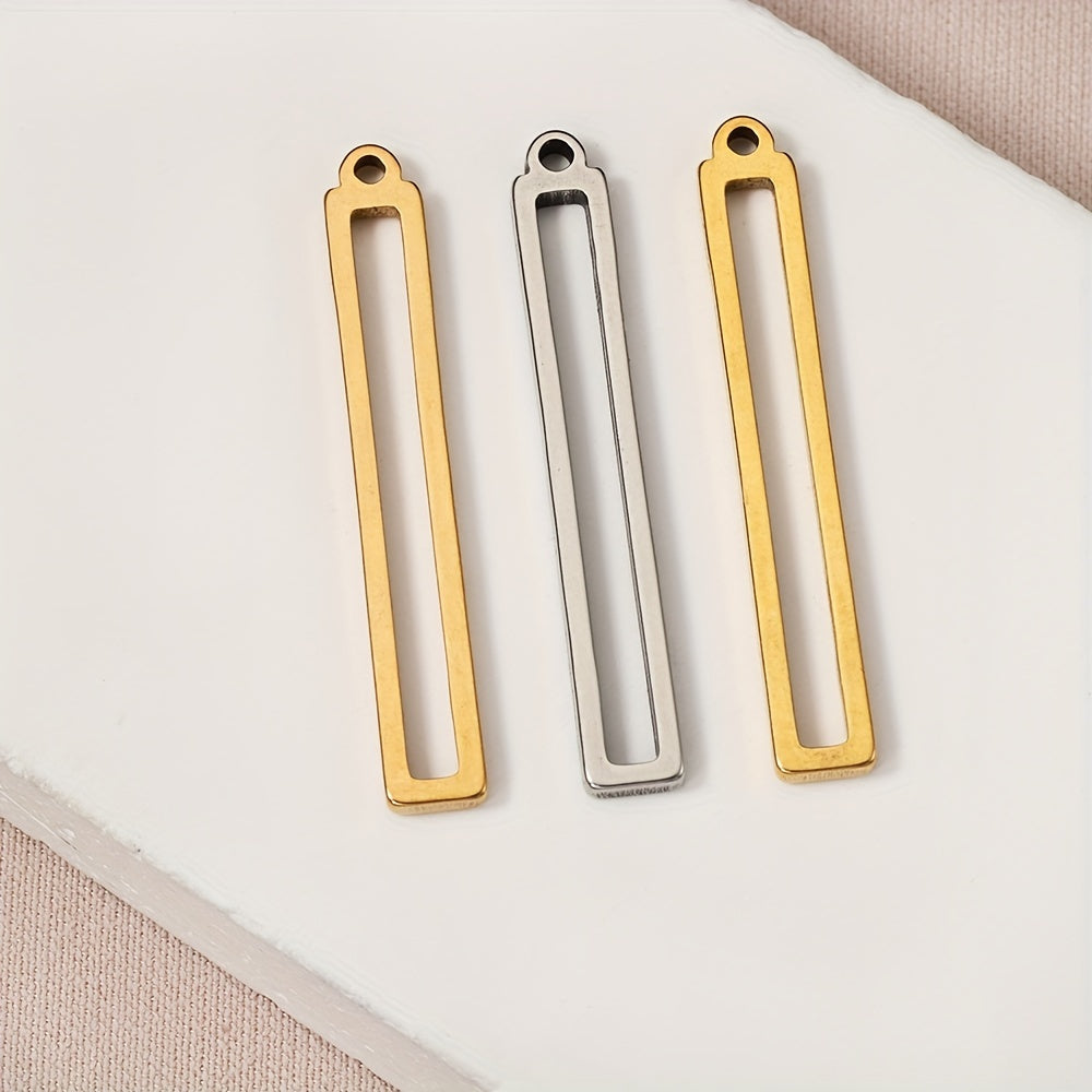 10pcs Stainless Steel Gold/Silver Rectangular Frame Pen