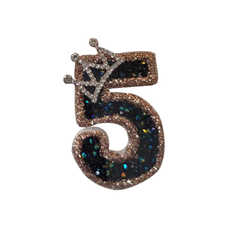 Metallic Powder Birthday Cake Number Candles With Sparkles