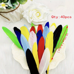 40pcs Colored Natural Goose Feather DIY Art Wedding Party Dream Catcher