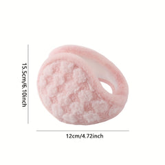 Women's Plush Earmuffs Soft Checkered Pattern Windproof & Warm Fit Cold Weather