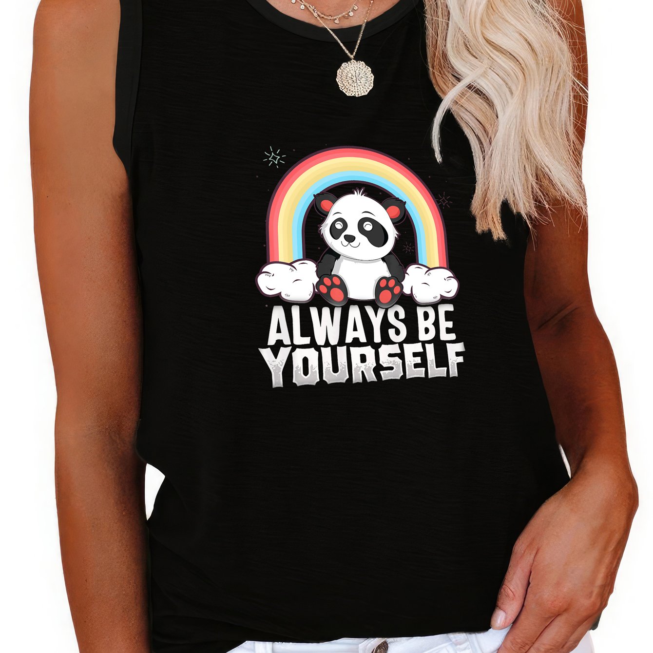 LGBT Casual Tank Top Women's Plus Graphic & Slogan Print