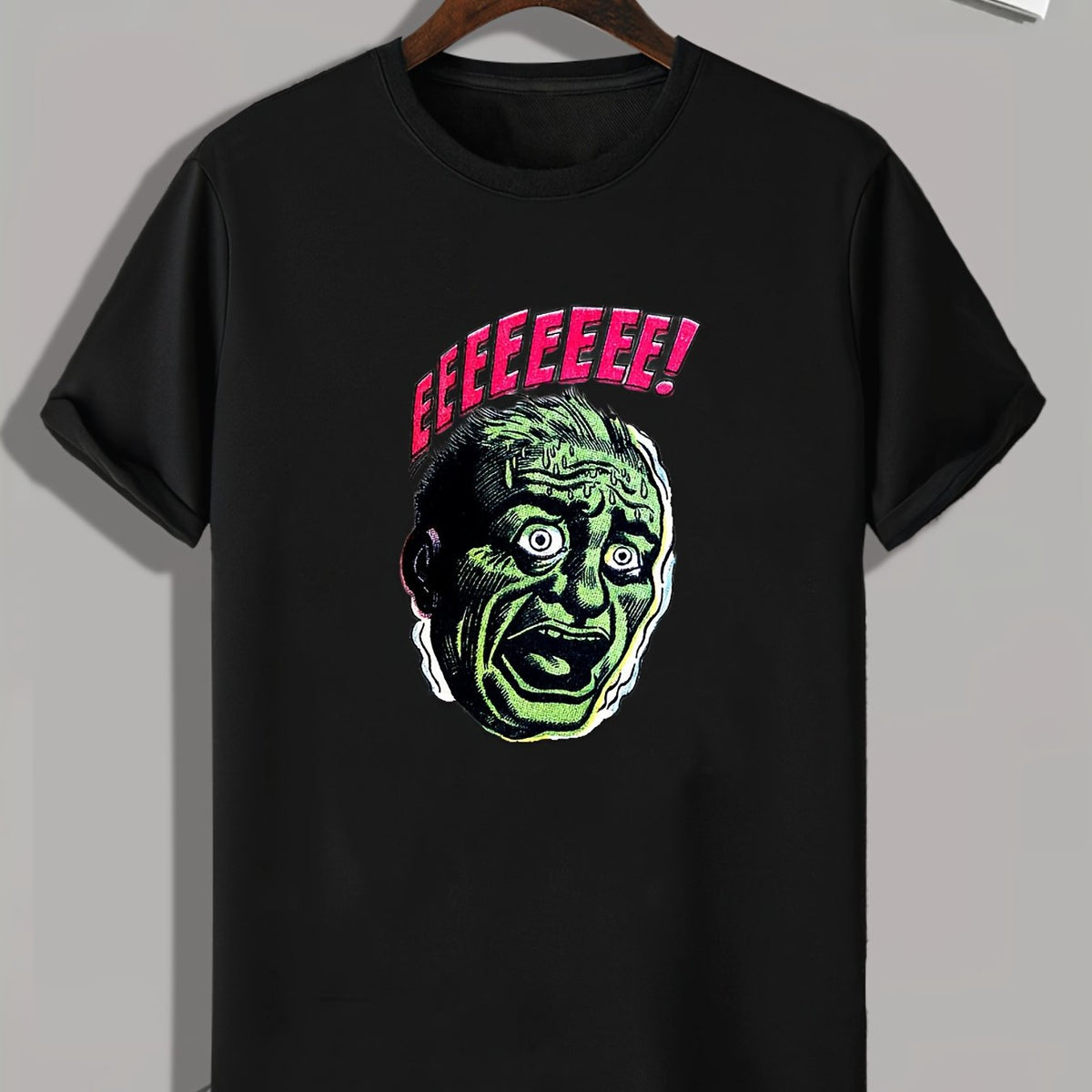Surprised Expression Print Men's Graphic T-shirt for Summer